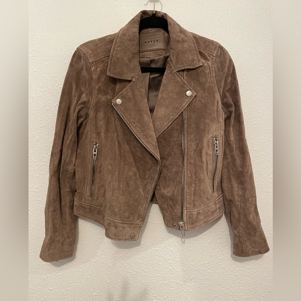 Gorgeous Women's Leather Jacket Medium Brown Tan Suede Motorcycle BlankNyc Moto